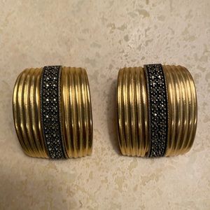 Marcasite with gold clip on earrings